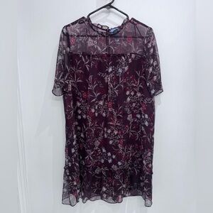 CECE eggplants short sleeve over the keen dress size medium. Flower